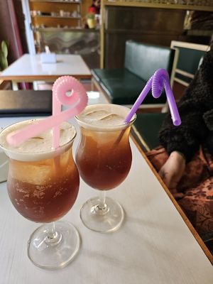 Apple iced tea at Annapurna Veg & Vegan Restaurant in Kathmandu