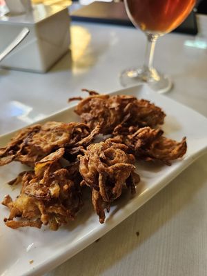 Onion pakoda at Annapurna Veg & Vegan Restaurant in Kathmandu