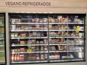 Vegan tortilla Espanola, seitan, tofu, tempeh, burgers, salchichas, hummus, yoghurts, plus gluten free options.... at Centro Comercial Alcampo Ferrol in Ferrol