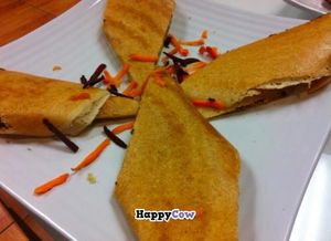 Chili Paneer Dosa (not vegan, but vegetarian).  at dgn Factory - Richmond Ave in Houston