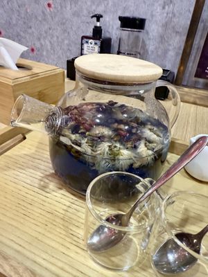 Floral herbal tea  at TOJY Sushi Chay in Ho Chi Minh City