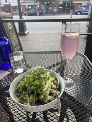 Green bowl and Let’s Celebrate cocktail 2024  at be love in Victoria