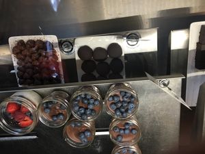 Dessert case at be love in Victoria