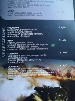 Menu at L'isule Cafè in Cannobio