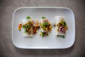 JICAMA WRAPS. Avocado. Sprouts. Chipotle Crema. Mango Crema at Tamazul in Oklahoma City