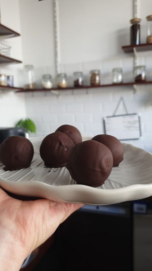 Dark chocolate bliss balls at GAIA in Douglas