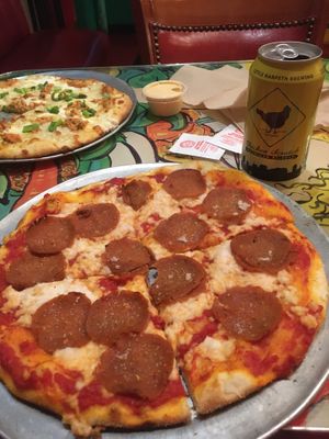 Pizza and brew  at Two Boots Nashville in Nashville