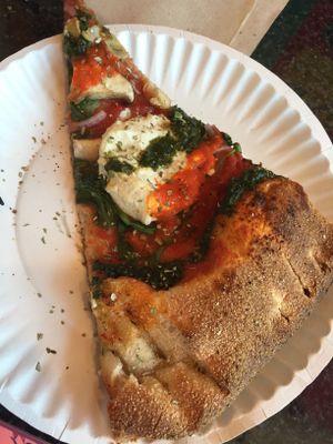 V for vegan, no daiya add ricotta (vegan ricotta) at Two Boots Nashville in Nashville