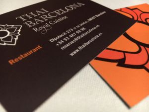 Nice business card  at Royal Thai in Barcelona