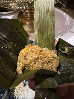 quinoa tamales… never had those in thailand...  at Royal Thai in Barcelona