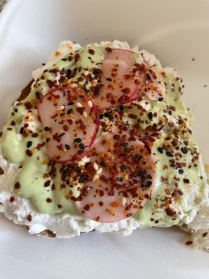 1/2 of macadamia ricotta toast 😍   at Plant City in Barrington