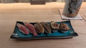 The chosen stars for one more round #Veganuary at Shojin Sushi Minamo in Osaka