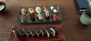 What we ordered for 2 people at Shojin Sushi Minamo in Osaka