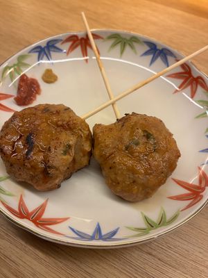 Soy meatballs at Shojin Sushi Minamo in Osaka