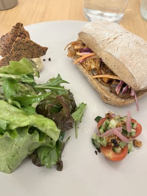 BBQ mushroom sandwich set  at Folksaka in Osaka