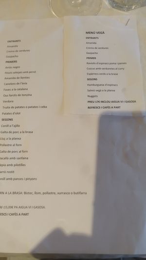 Menú entre semana at Vertisol in Les Preses