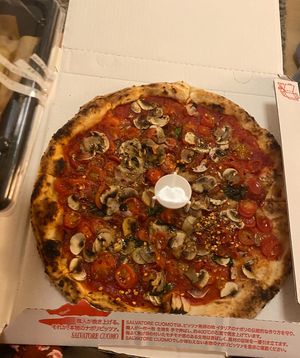 Marinara pizza delivery!  at Salvatore Cuomo & Bar Musashikoyama in Tokyo