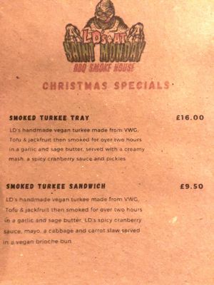 Their Christmas menu at Saint Monday in East London