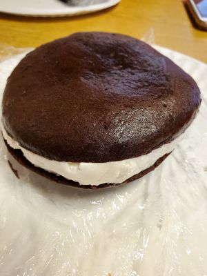 Vegan Treats whoopie pie at Vinnie's Pizzeria in Brooklyn