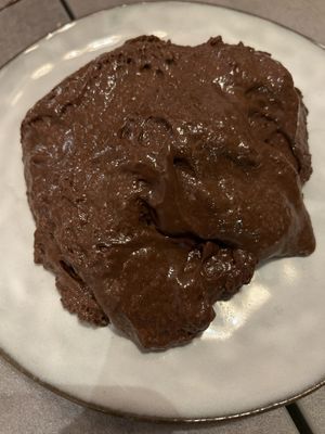Vegan chocolate  mousse (before)  at Masa Madre in Paris