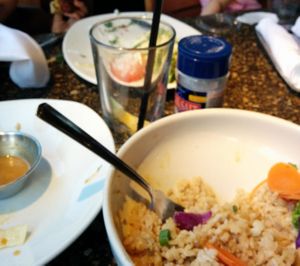 More peanut sauce than seating. at Northstar Cafe - Easton in Columbus