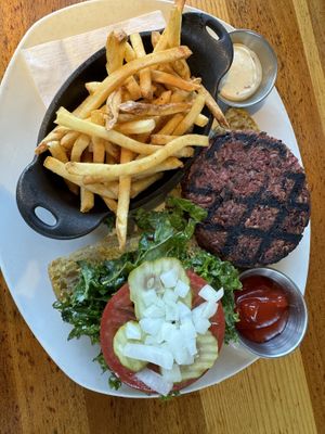 Northstar burger with fries (no cheese)   at Northstar Cafe - Easton in Columbus