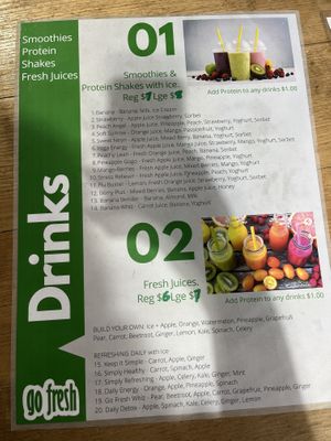 Menu  at Go Fresh in Newtown