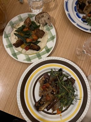 Bean lemon zest paste and smoked aubergine dish  at Limmat in Marseille