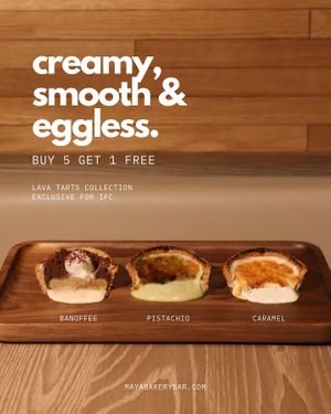 Vegan Lava Tarts exclusive for IFC at Maya x The Cakery  in Hong Kong Island