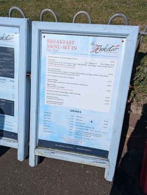 Breakfast menu - with vegan breakfast at The Rocketeer Restaurant in North Berwick