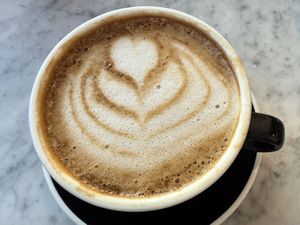 Tahini pumpkin oat milk latte special  at Tatte Bakery & Cafe - Assembly Row in Somerville