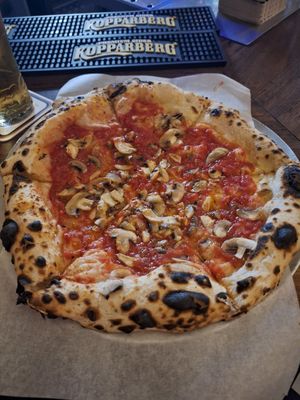 Pizza with mushrooms at BoCo in Dublin