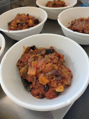 Polenta nera e caponata at RAMEKIN Gastronomia Naturale in Finale Ligure