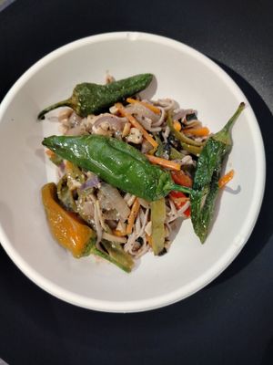 Noodle ai friggitelli at RAMEKIN Gastronomia Naturale in Finale Ligure