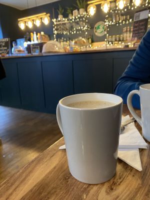 Nice cozy cafe with soya and oat milk drink options and vegan breakfast and lunch  at Slate in Windermere