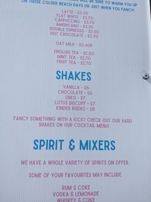Shame options can be made with oat or coconut milk at Hulas Beach Shack in Folkestone