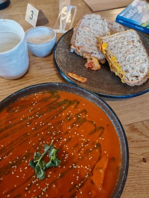 Soup and sandwich at Open House  in Hathersage