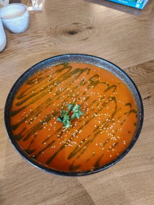 Tomato and pepper soup at Open House  in Hathersage