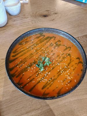 Tomato and pepper soup at Open House  in Hathersage