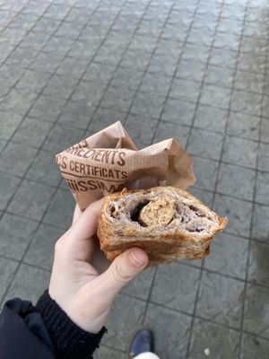 Had 2 different vegan croissants, one with tofu sausage one without. Enjoyed both!   at Veritas - Corsega in Barcelona