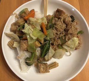 Drunken Noodles and Fried Ricee  at iThaiz Restaurant  in Richmond