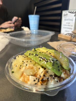 Small bowl 🍚 with tofu and avocado 🥑   at Aloha Poké in Mequon