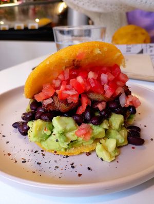 Arepa vegana at Panka Street Food in Salamanca