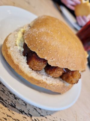 Vegan sausage sandwich. at Spurn Point Visitor Centre Cafe in Hull