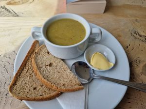 Potato & leek soup. at Spurn Point Visitor Centre Cafe in Hull
