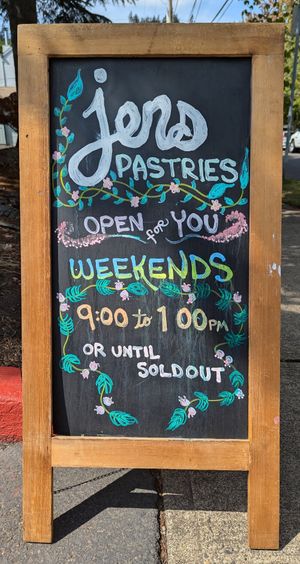 sign at Jen's Pastries in Portland