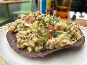 Heart of catcus tostada   at Hotel Nacional in Melbourne
