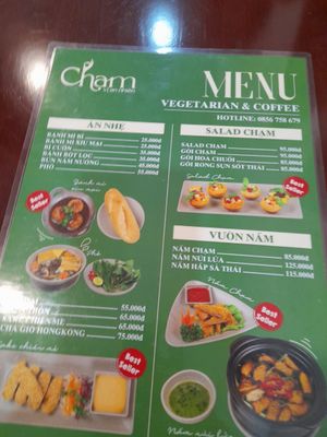 Menu at Chạm Vegetarian & Coffee in Ho Chi Minh City