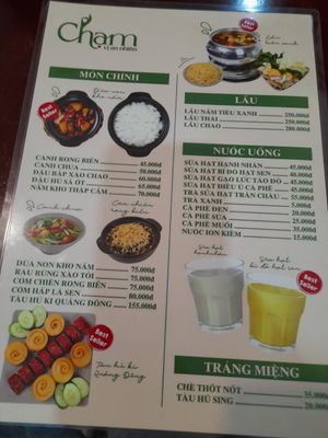 Menu at Chạm Vegetarian & Coffee in Ho Chi Minh City