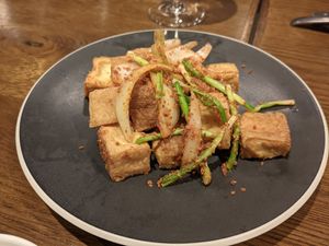 Fried tofu at Lotus Palace in Fukuoka